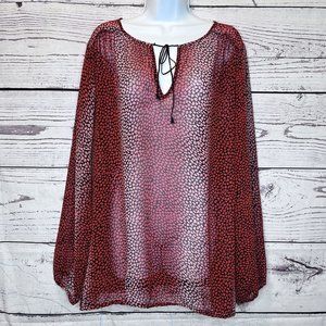 Lane Bryant Womens Split Neck Long Sleeve Pullover Blouse Top SZ 22/24